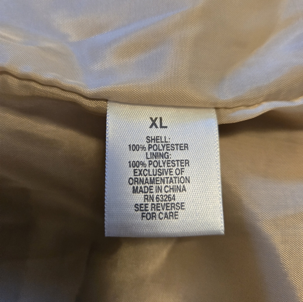 DRESSBARN FAUX SUEDE BEIGE OPEN FRONT JACKET. SIZE XL. - Picture 9 of 10